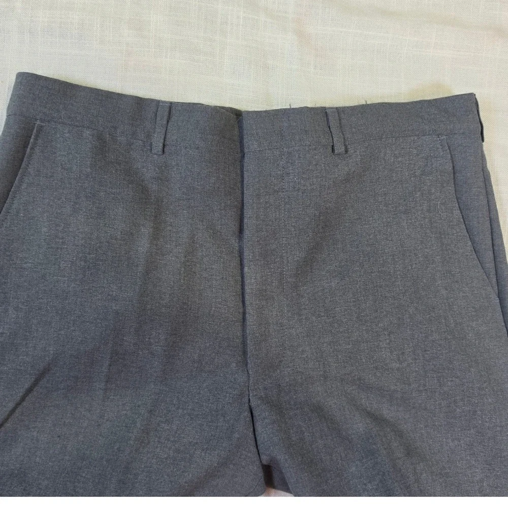 Vintage Sears Perma-Prest Flexslax Gray Wool Blend Dress Pants Mens 34x30 USA